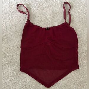 Burgundy Sheer Edikted Tank Top